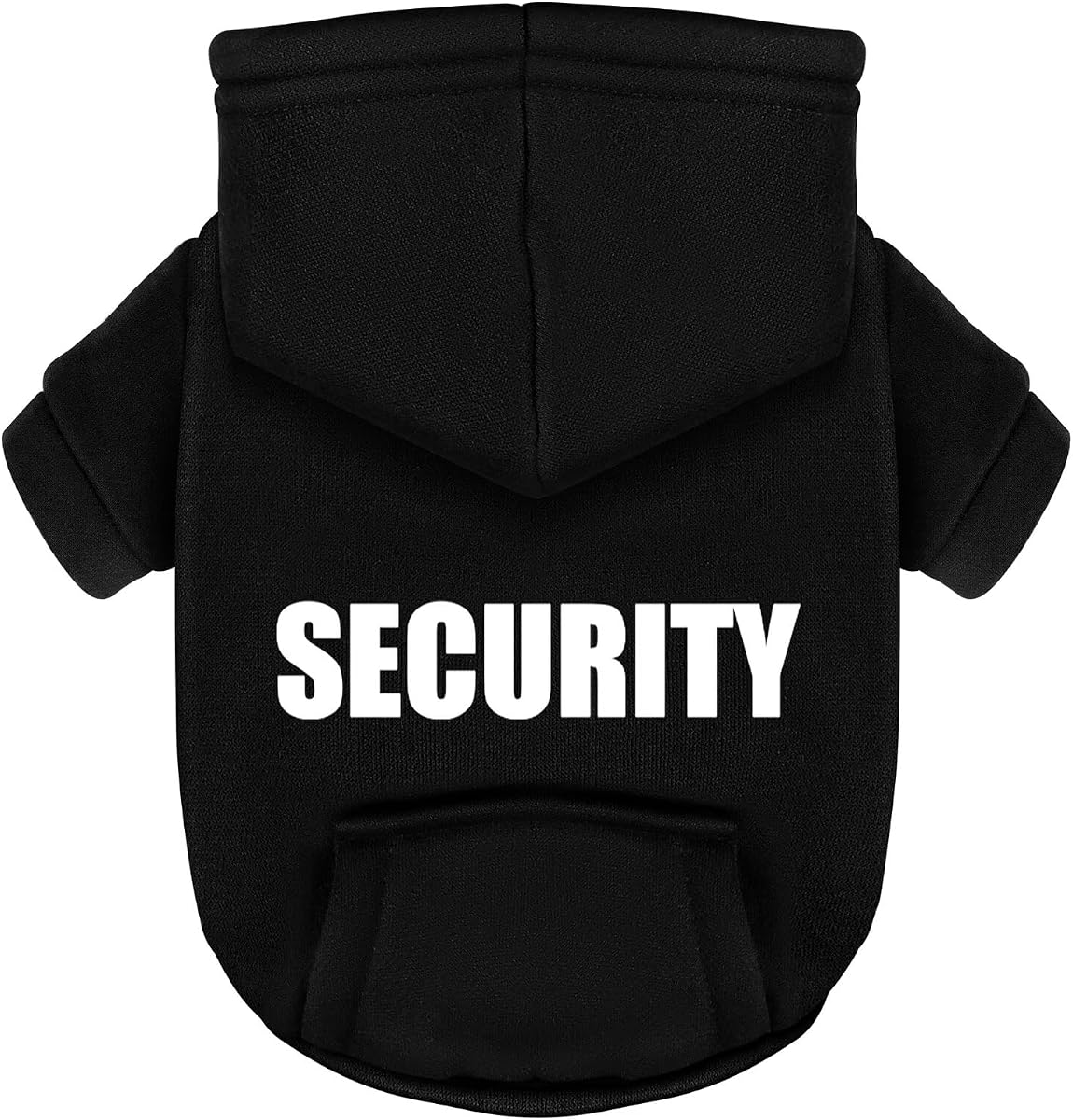 Black Chihuahua Dog Hoodie: Warm and Stylish with a 'Security' Printed Sweatshirt, Cold Weather Pet Clothes, and Sweater Coat All in One - Perfect for Winter and Cool Summer Nights! S