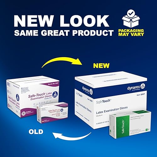 Miniatura 8 de Dynarex Safe-Touch - Guantes desechables de látex para examen, sin polvo, sanidad, correcciones/aplicación de la ley, salón/spa, bisque, mediano, 1