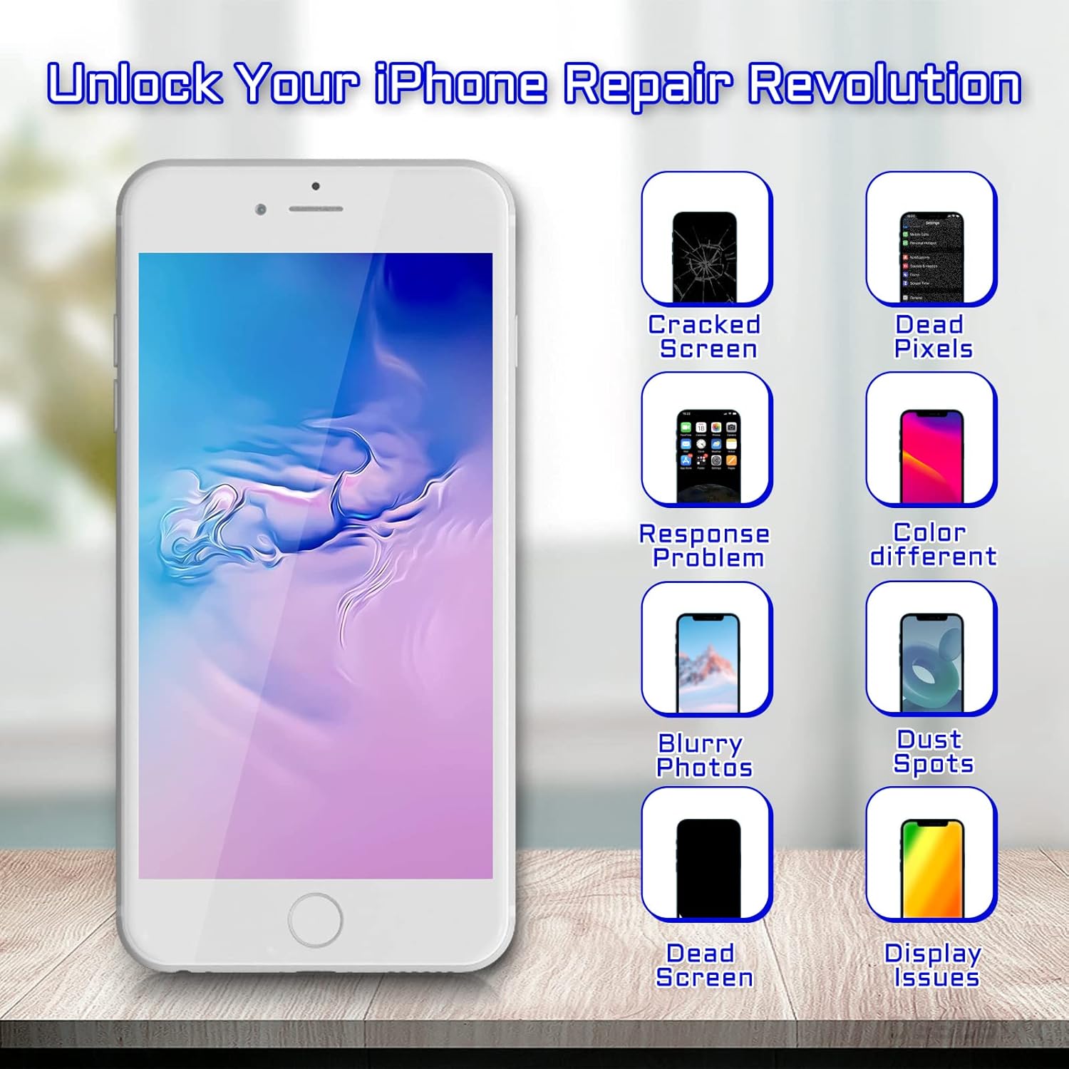 for iPhone 8 Plus Screen Replacement Home Button White 5.5" 3D Touch LCD Display Digitizer Earpiece Full Assembly Front Camera Speaker Proximity Sensor Glass Fix Tools kit A1864 A1897 A1898