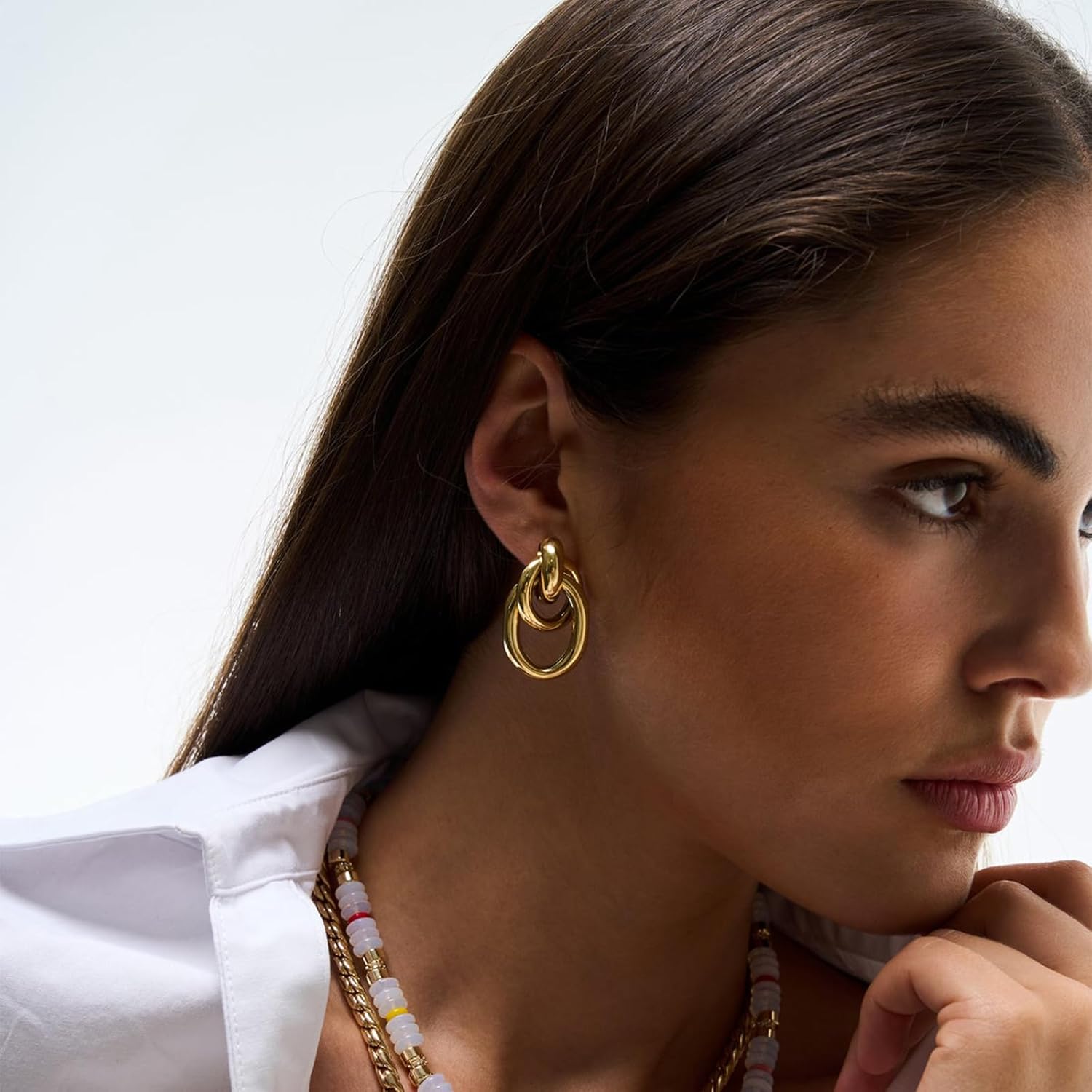 Kainier Gold Drop Dangle Earrings for Women 14k Gold Plated Jewelry Sets for Women Knot Statement Chunky Earrings Trendy Gift - Image 2