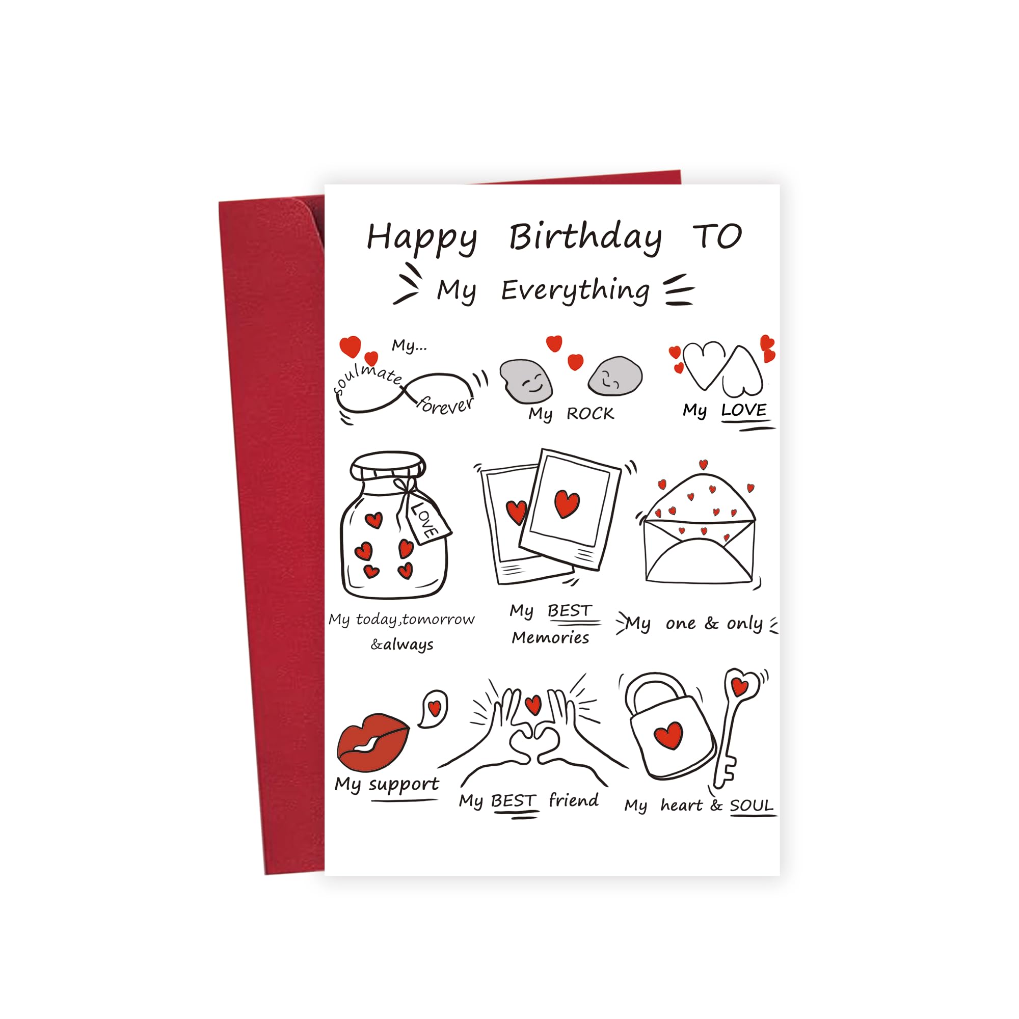 Detuca Funny Birthday Card & Gifts for Men Women,My Everything Birthday Card, Girlfriend Birthday Card,Boyfriend Birthday Card,Birthday Card For