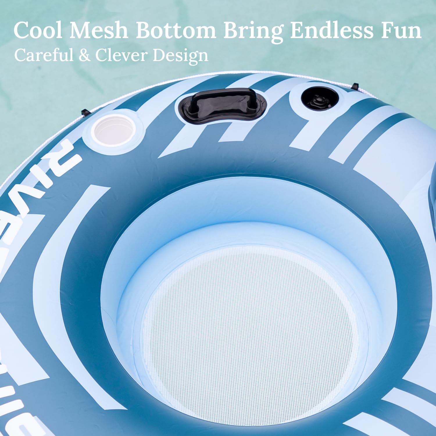 River Tubes for Floating Heavy Duty Inflatable Floating Lounger Premium River Water Rafts Pool Float with Cup Holder Above Lake for Adults