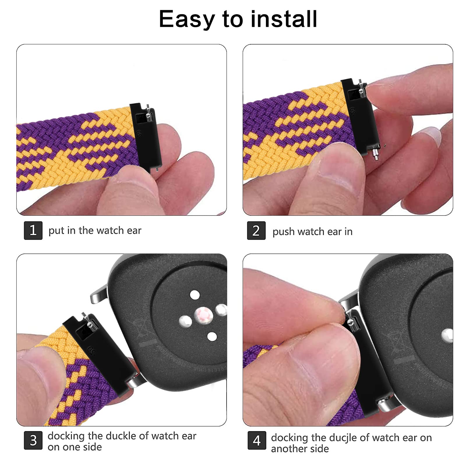 Cinturino per Amazfit Active, 20mm Sport Nylon Ricambio Elastica Cinturini per Amazfit GTS, GTS 4 Mini, GTS 4, GTS 3, GTS 2, GTS 2 Mini, GTR Mini, Amazfit Bip, Bip U, Bip U Pro, Bip 3, Bip 3 Pro