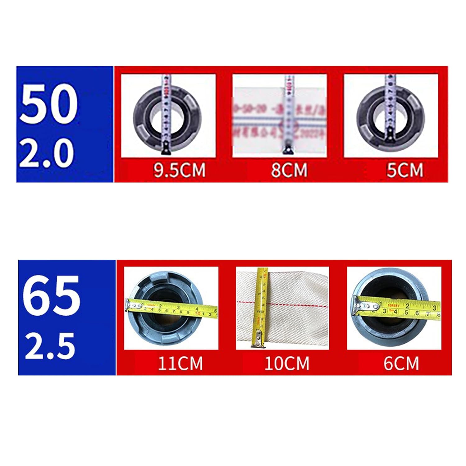 Fire Hose, Lay Flat Heavy Duty Backwash/Discharge Firehose, with Interface and Nozzle, for Household and Industrial Use（66/82FT）(12.5,25 meters/82ft)