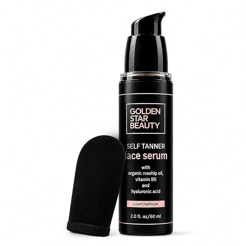 Sérum autobronzeador facial GOLDEN STAR BEAUTY com luva aplicadora