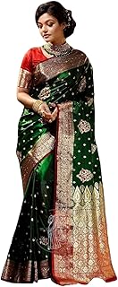 Women's Glory Fancy Banarasi Kanjivaram Soft Silk Saree With Embroiderey Design and Zari Border. Price In India