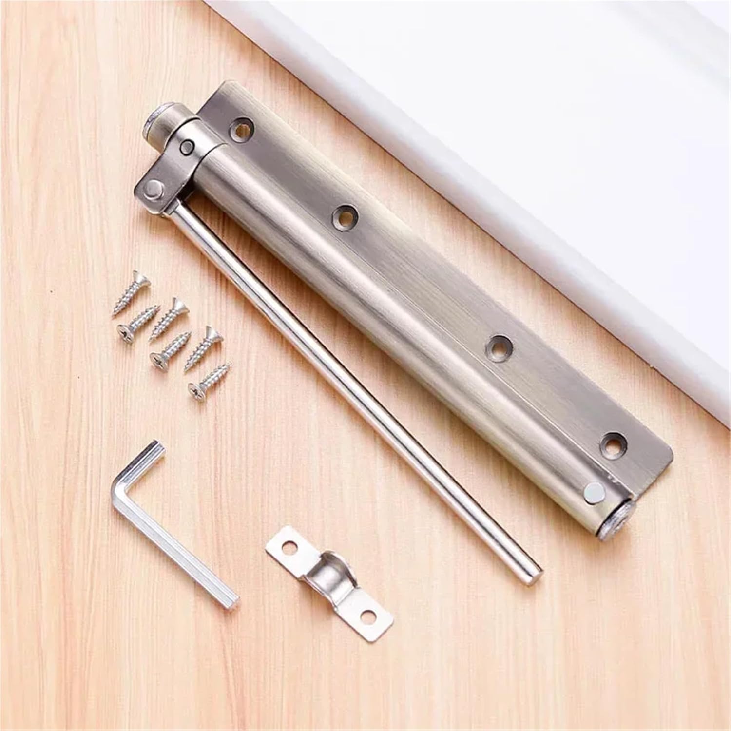 Door Closer Stainless Steel Device Invisible Spring Buffer Operator Household Lightweight Hardware(Qinggu)