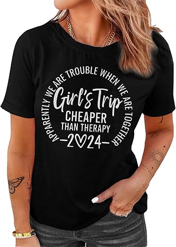 Camiseta de manga corta con estampado de letras divertidas para niñas 2024