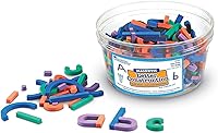 Vista 1 de Learning Resources Juego de construcción de letras y números magnéticos, formas magnéticas de espuma suave, letras mayúsculas y minúsculas, ayudas