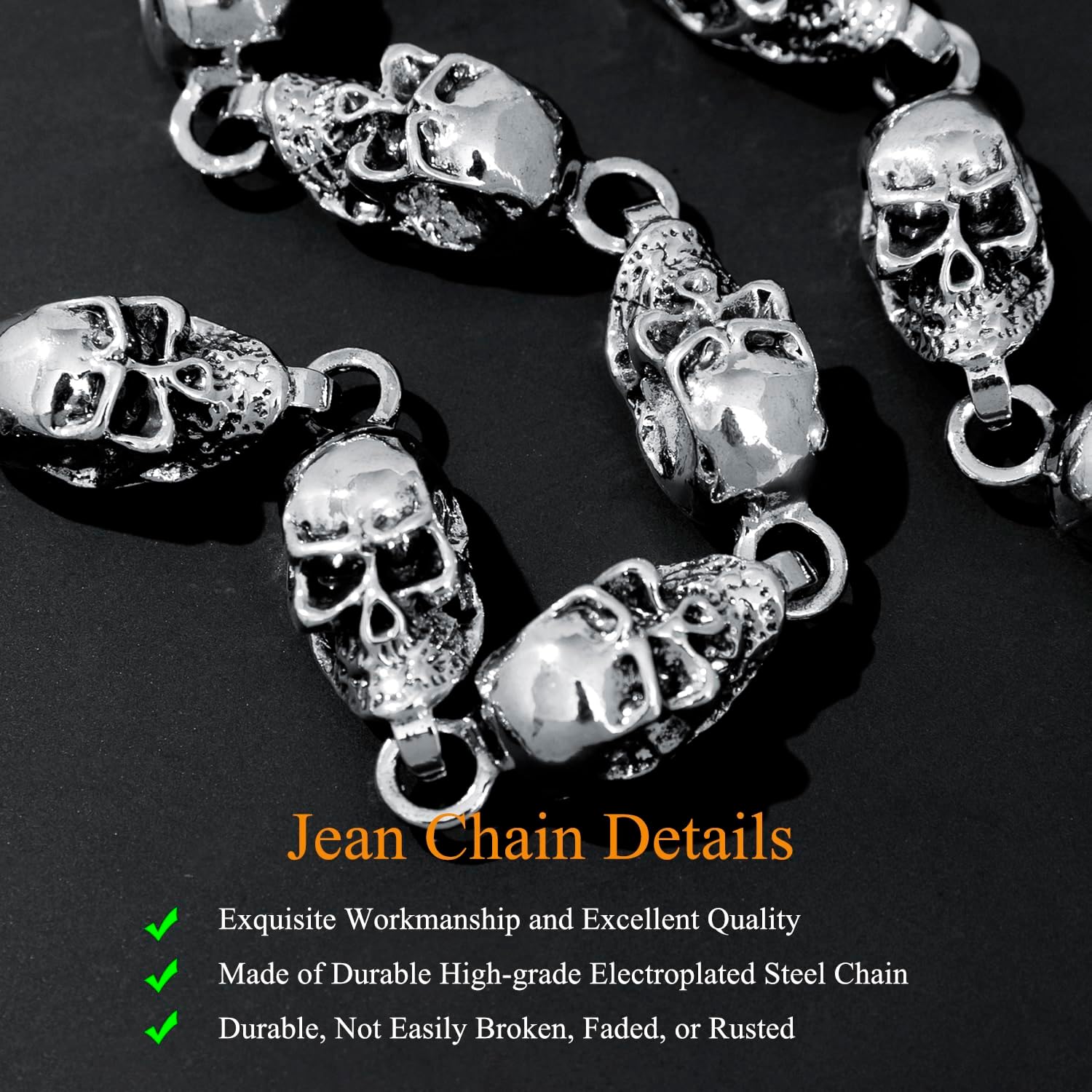 Wallet Chain Pants Chain Hip Hop Punk Jean Chains Layered Trouser Chain Belt Goth Heavy Keychain Accessories for Men Women - Image 4