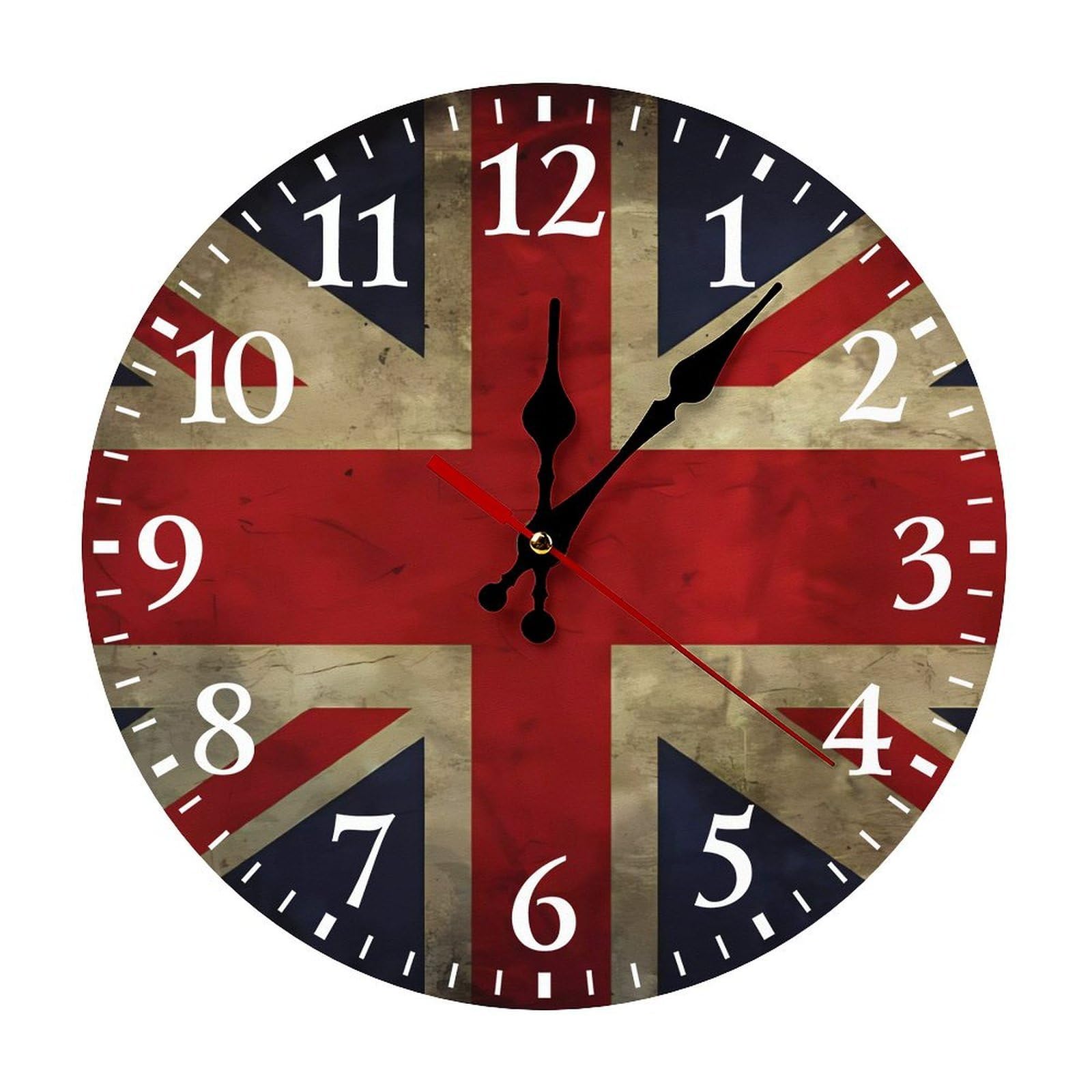 Horloge murale silencieuse à piles blanche avec chiffres arabes 30cm