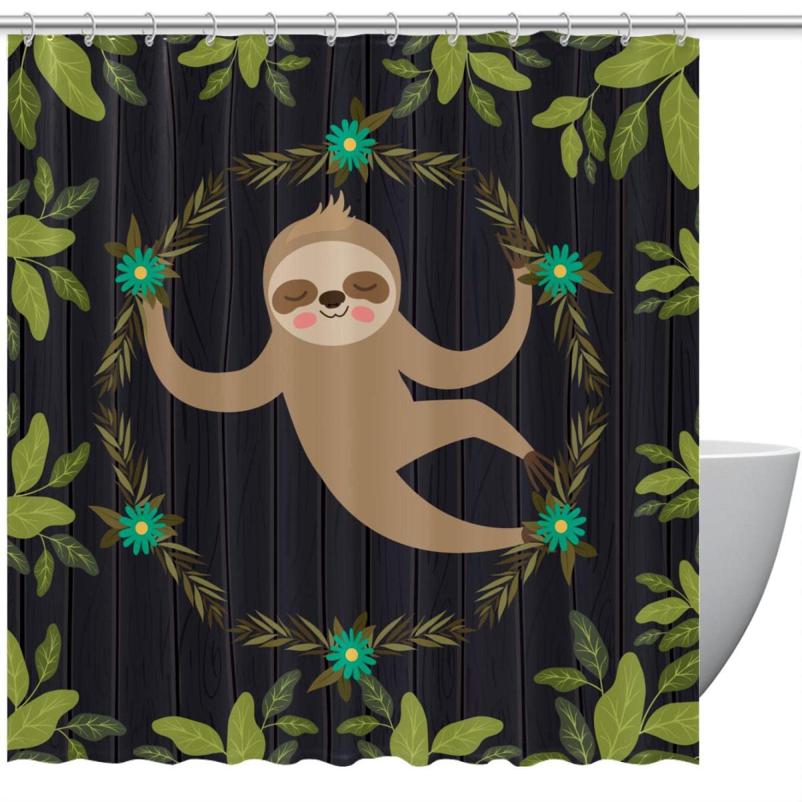 Rideau de douche imperméable paresseux 183x183 cm pour votre salle de bain colorée