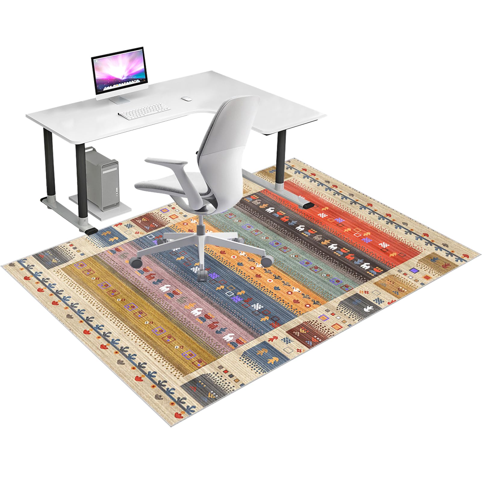 Alfombrilla para Silla de Oficina 100 x 120 cm, Alfombra Silla Gaming, Protector Suelo Silla Ruedas, Alfombrilla Protectora para Suelos para Suelos Duros, Tapete de Protección de Madera/baldosas