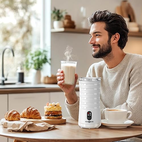 Miniatura 9 de Espumador de leche, vaporizador y espumador de leche 4 en 1 Paris Rhône, calentador de leche de espuma caliente y fría con control de temperatura,