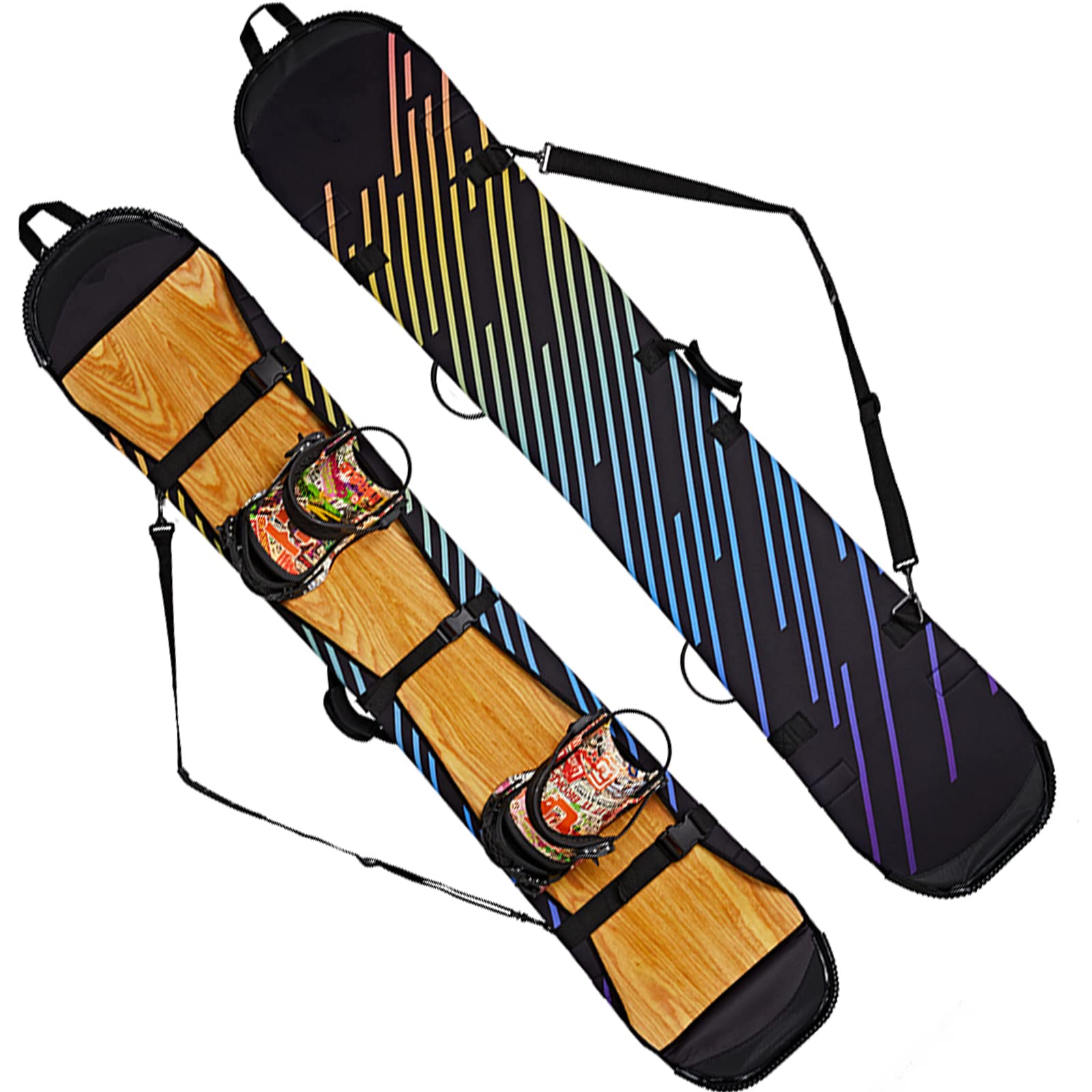 WEALTHY73 Portable Snowboard Bag Snowboard Protector One Shoulder Ski Equipment Storage Bag SBR Rubber Waterproof Wear-Resistant Fabric,Purple,160CM