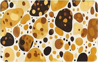 Living Room Carpet, Exquisite Design Pattern, Brown Stone, Indoor Floor Decoration Supplies, Practical Housewarming Gift 17x30 inches Dirt-Resistant, Non-Slip, Washable Flannel floormat