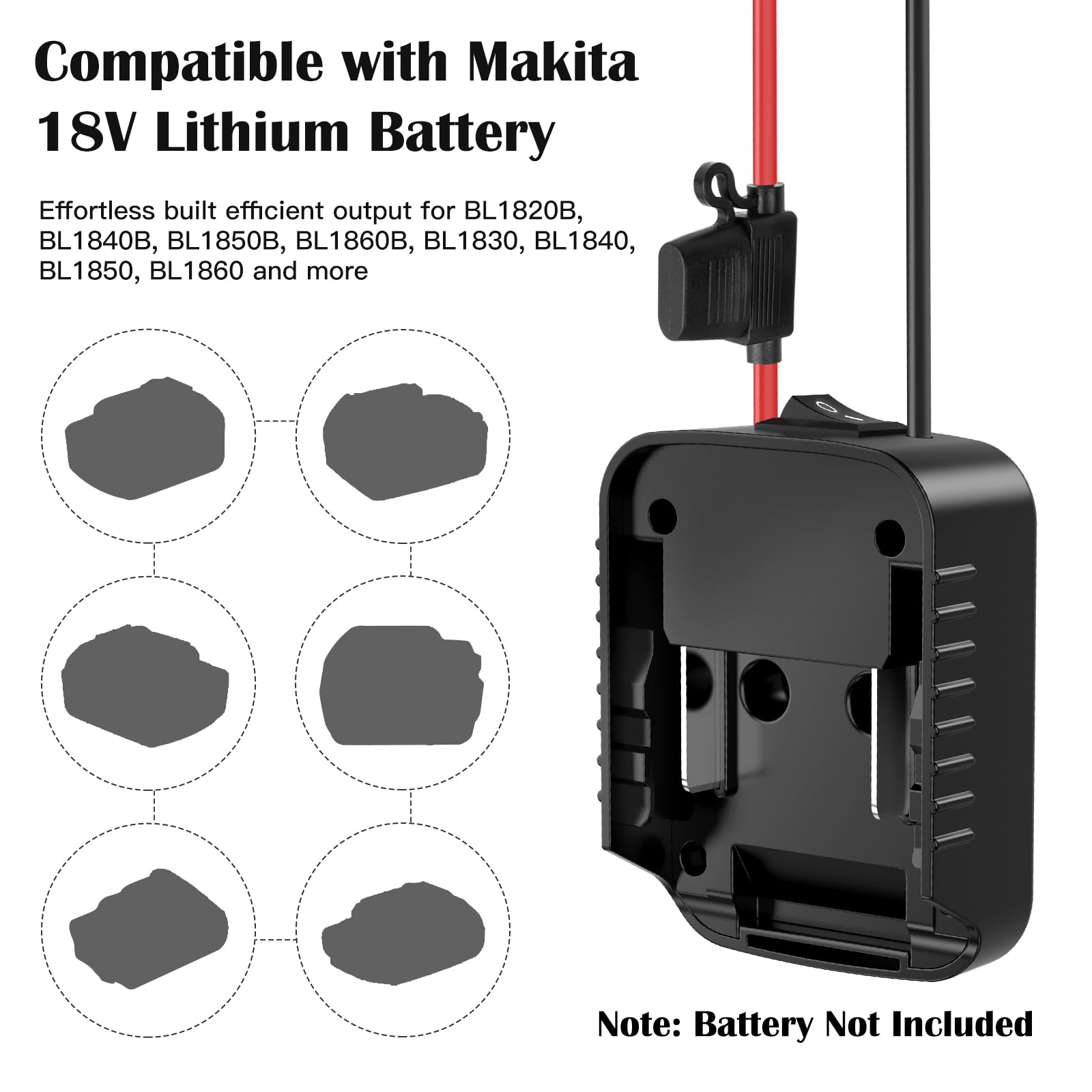 Paquete de 2 adaptadores compatibles con batería Makita de 18 V para adaptador de batería de rueda eléctrica, herramienta eléctrica, coche de juguete RC DIY, kit de conversión de conector de