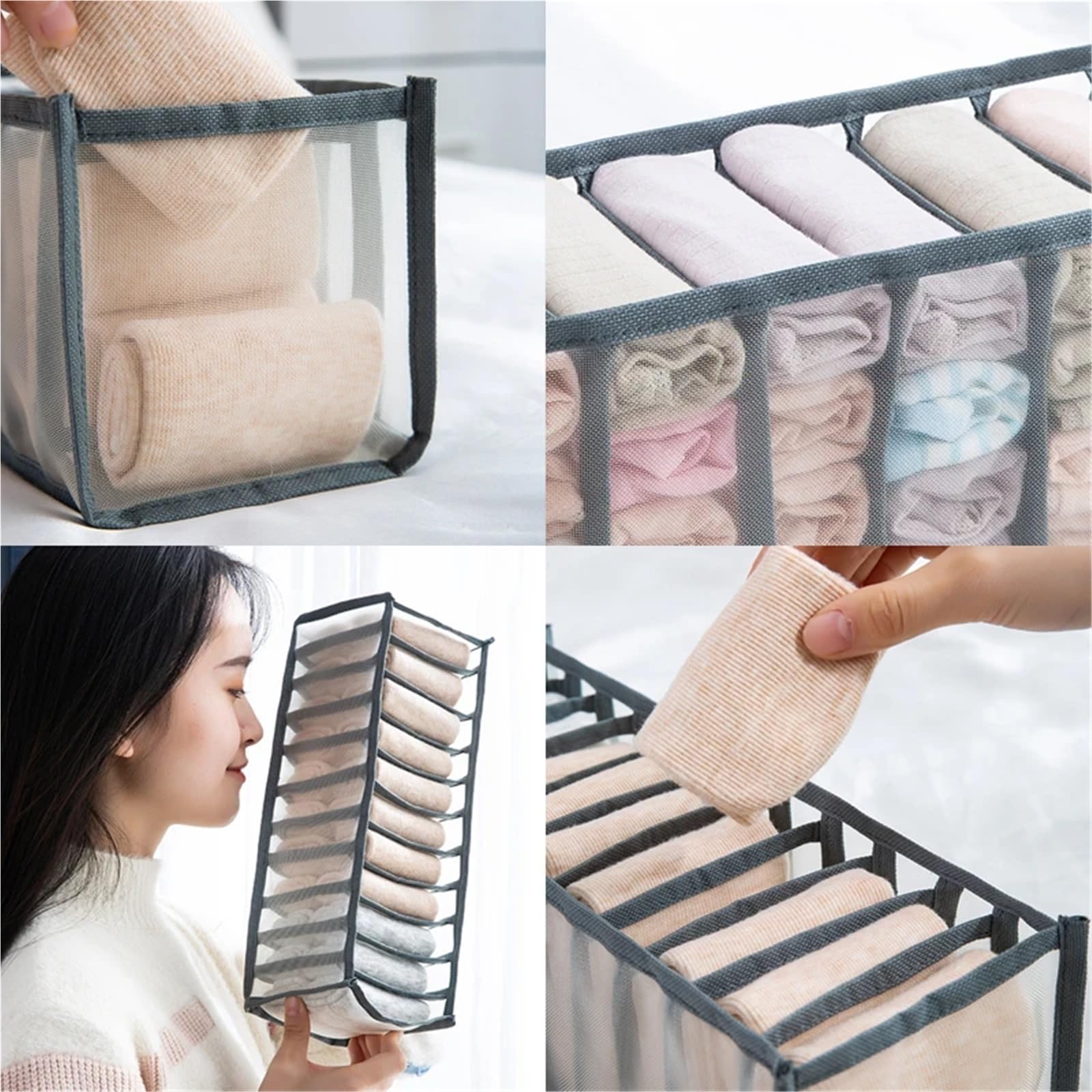 Organizzatore per cassetti della Biancheria Intima, Scatola Porta Calze, Reggiseno, Armadio per la casa, divisorio per armadi.