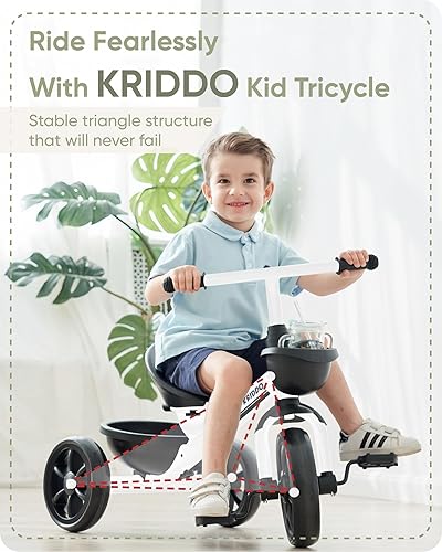 Miniatura 41 de KRIDDO Triciclo para niños de 2 a 5 años - Regalo para niños pequeños - Negro