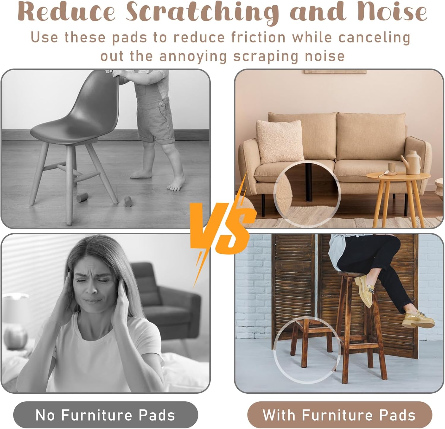 Felt Furniture Pads, 80 PCS Felt Pads for Protecting Hardwood Floors, 1" Round Self Adhesive Felts Pads for Furniture Feet Floor Protectors, Protecting from Nicks Dents Scratches (Dark Brown)