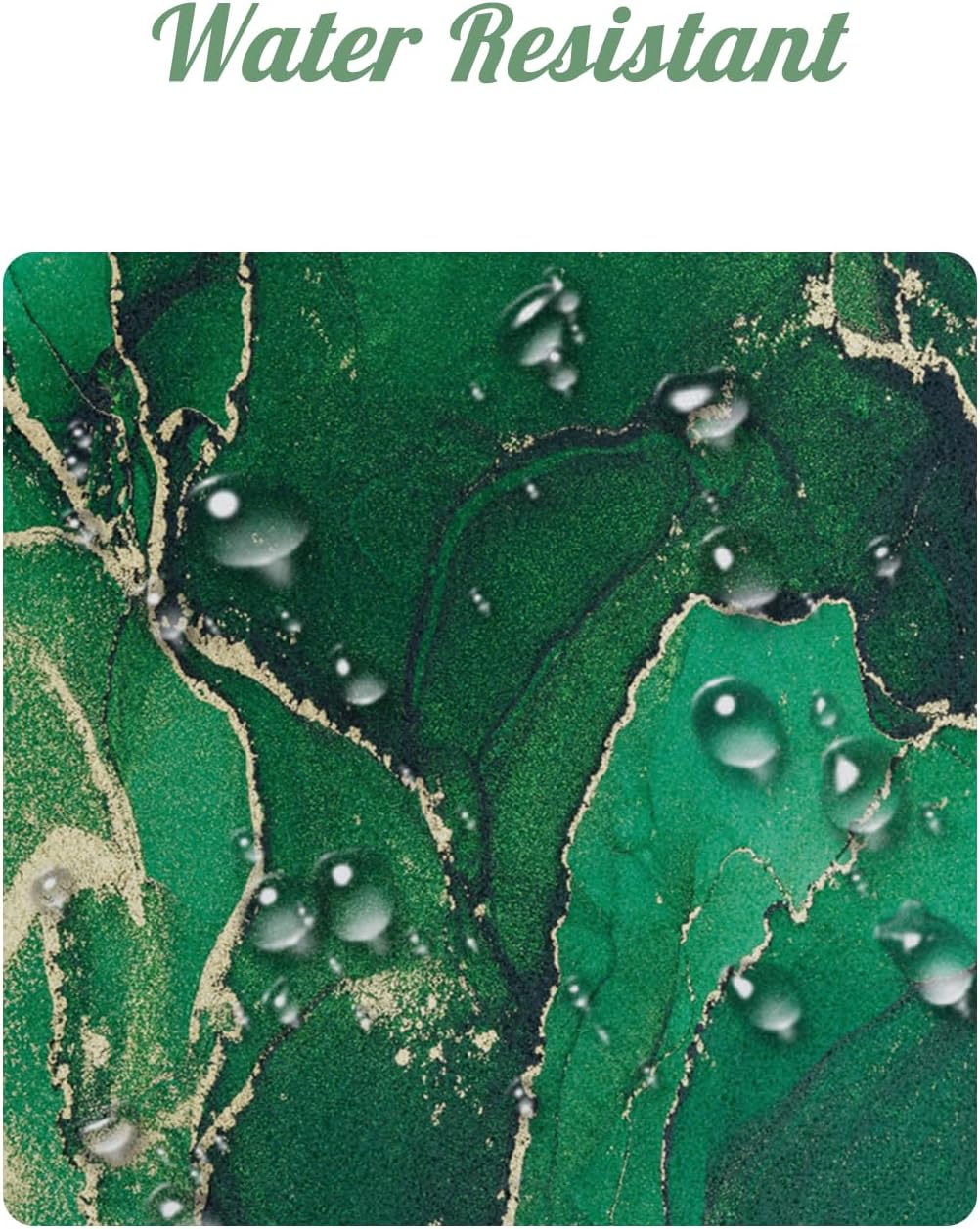 71x71 Inch Without Hook Marble Shower Curtain and Liner Set Green Textured Chic Watercolor Cloth Snap in Shower Curtains for Bathroom Modern Minimalist Funky Ink Bathroom Set
