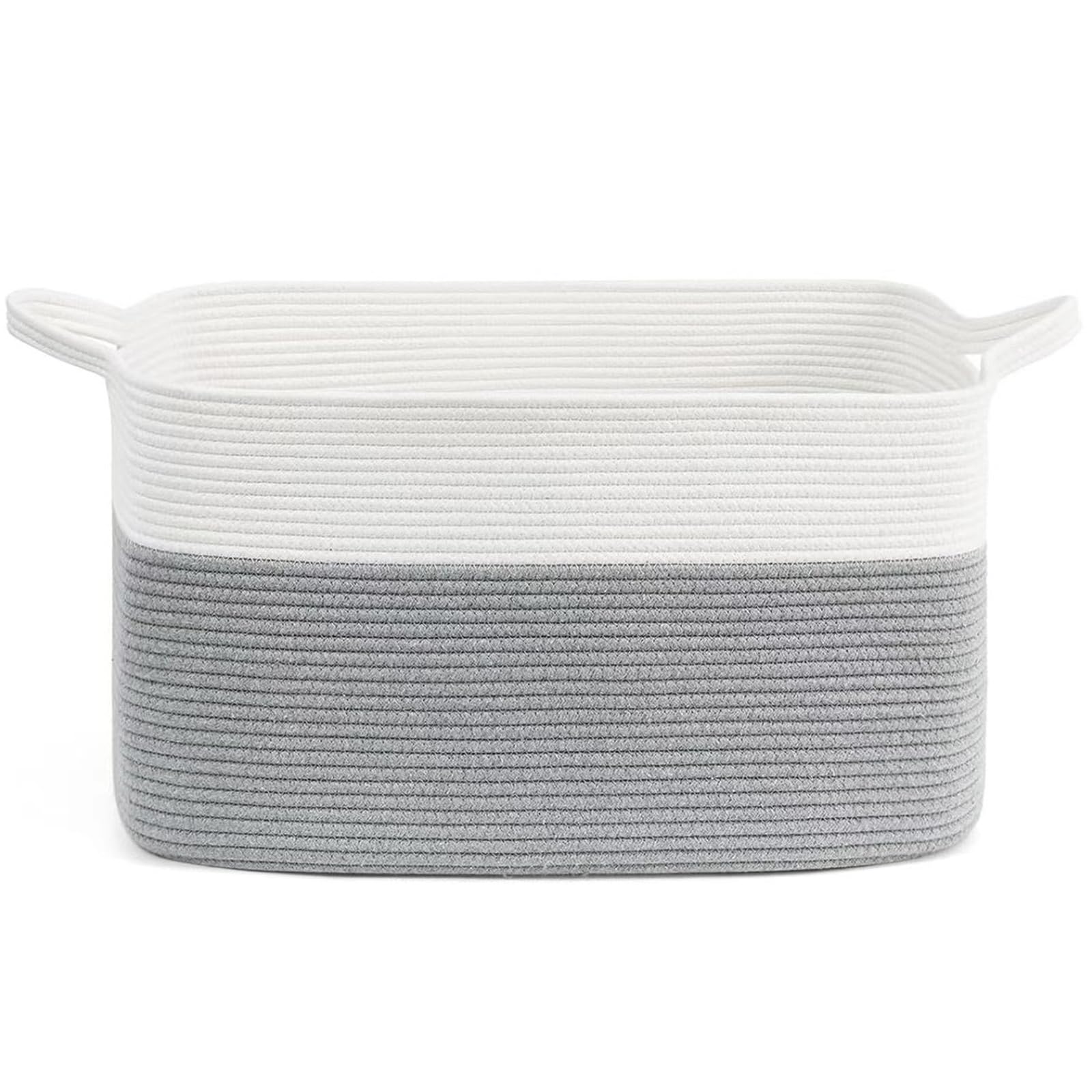Dntorx 1Pcs Woven Storage Basket Cotton Rope Shelf Basket Gray