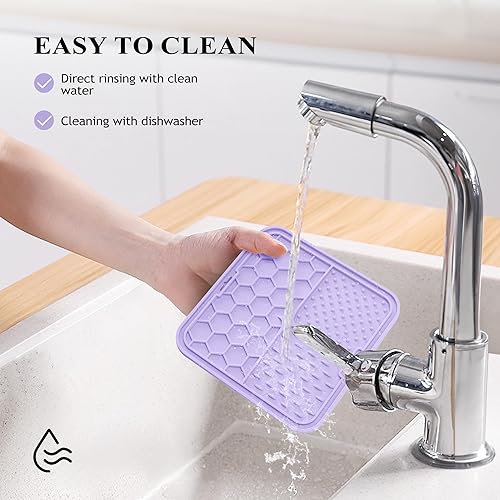 Miniatura 3 de Coomazy Alfombrilla para lamer perros y gatos, alimentador lento y diseño antideslizante, reductor de aburrimiento y ansiedad, adecuado para perros