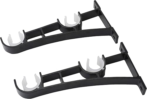 Miniatura 5 de AddGrace Paquete de 4 soportes de barra de cortina dobles para cortinero de aleación de aluminio resistentes