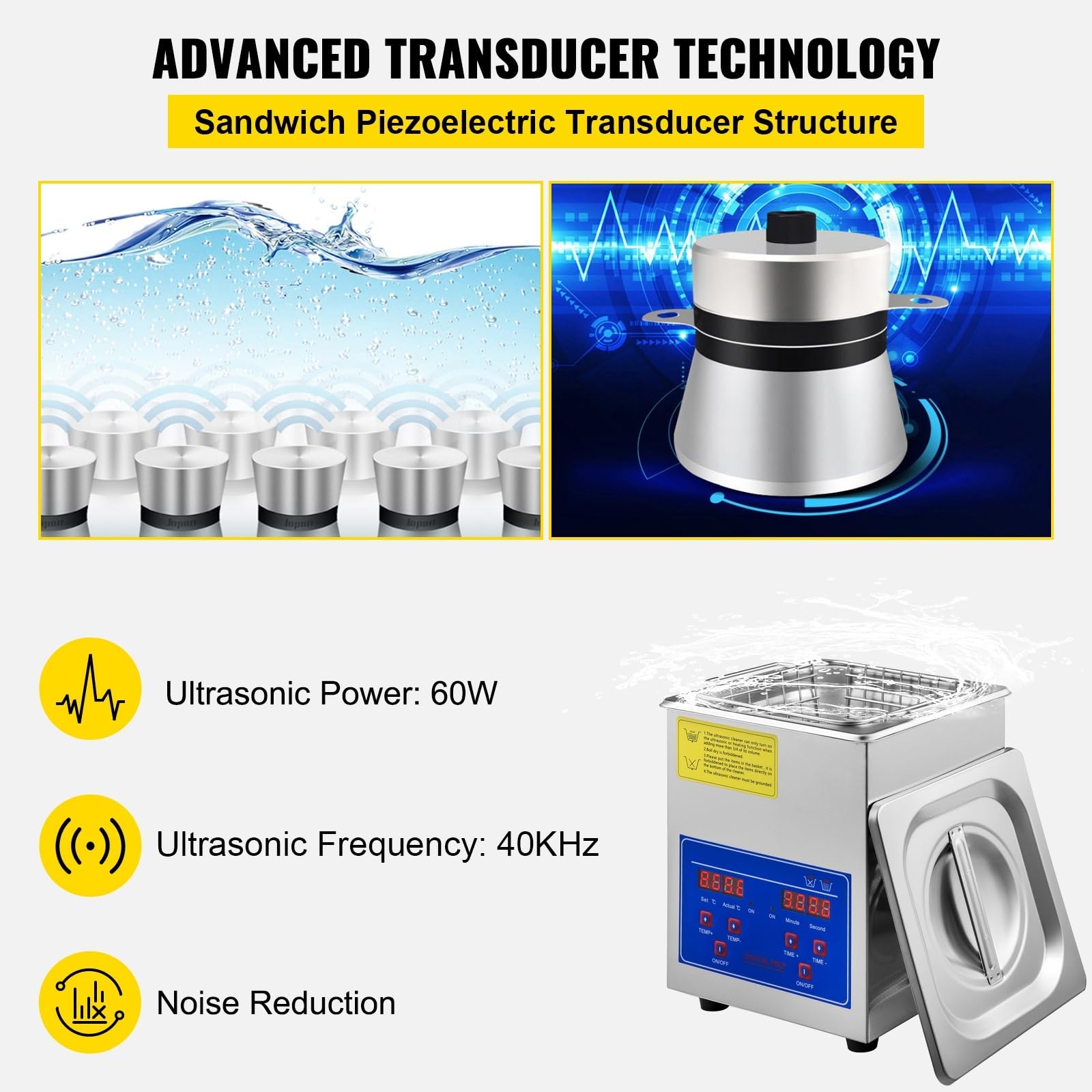 Limpiador industrial Ultra Cleaner de 2 l con temporizador digital y calentador.