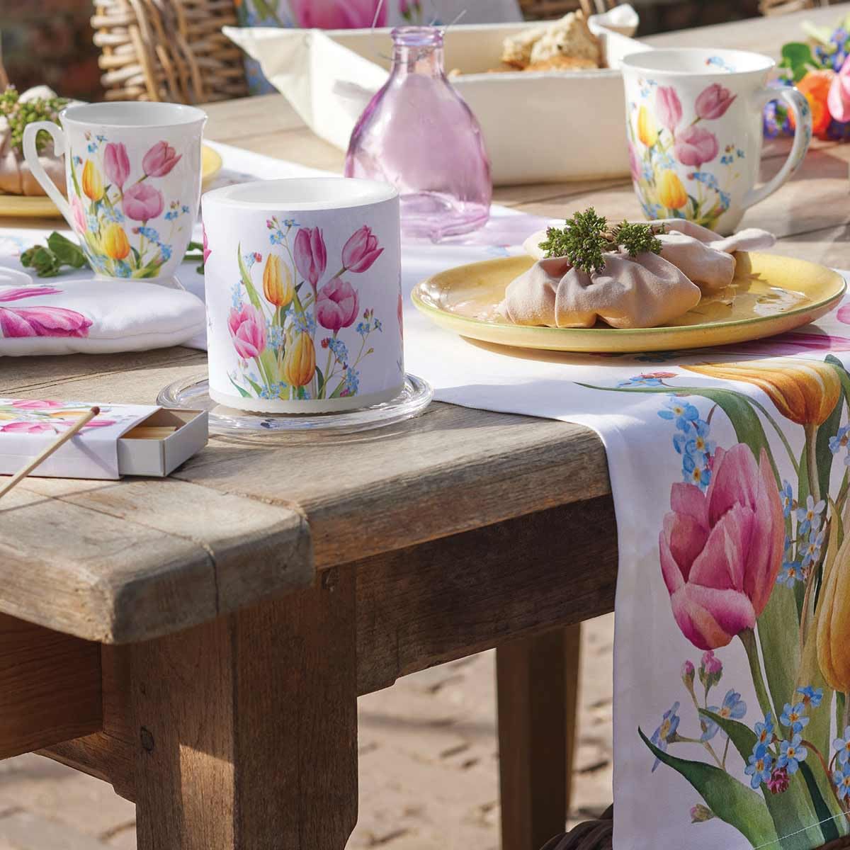 Ambiente Kaffeetasse Orchidee – 0,4l Fine Bone China Porzellan, Pink-weiß, Mit Henkel & Ganzjahresmotiv