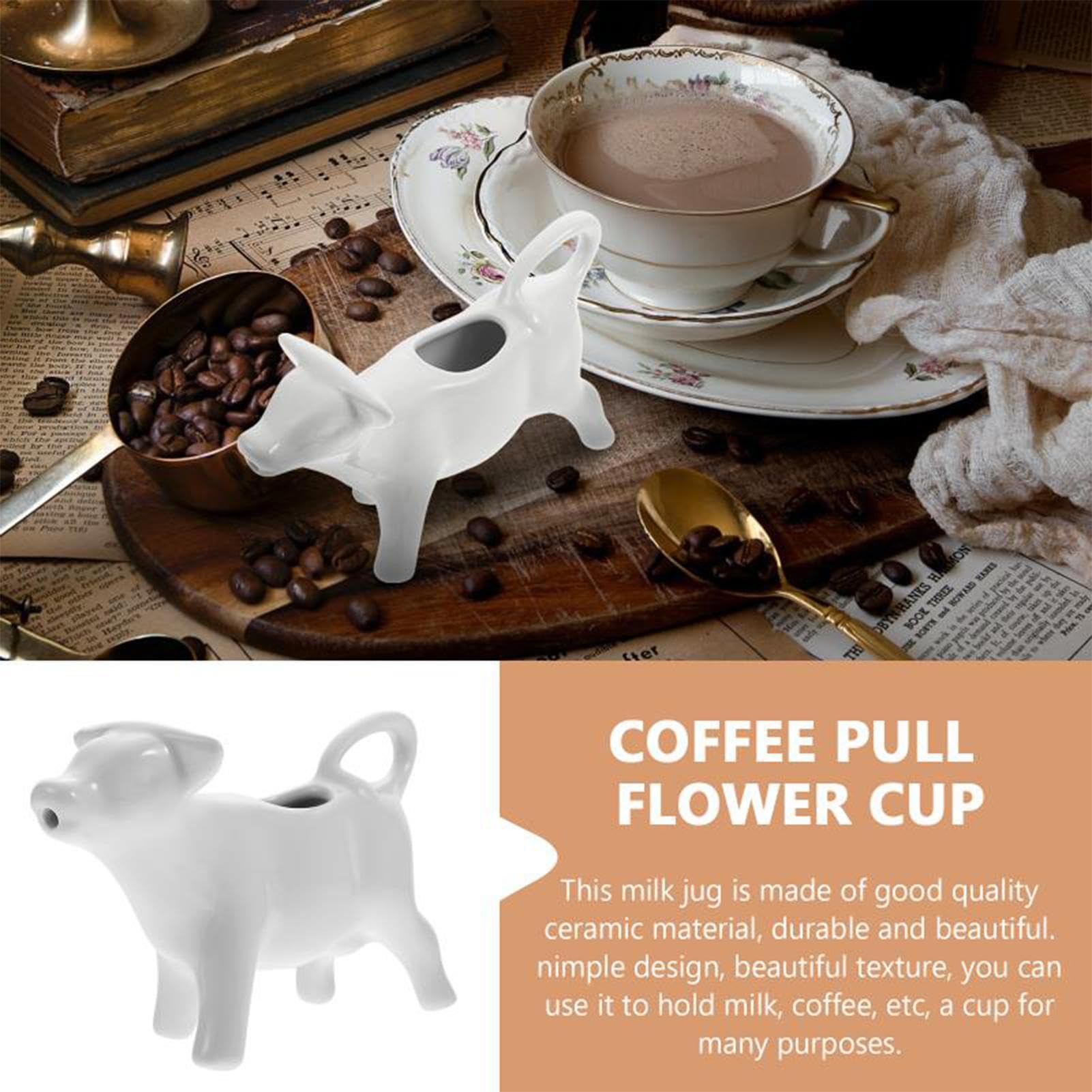 Bricco Per Latte A Forma Di Mucca In Ceramica – 13,5x3,5x7,5 Cm, Resistente Al Calore, Dispenser Per Sciroppo E Salse, Per Casa E Picnic