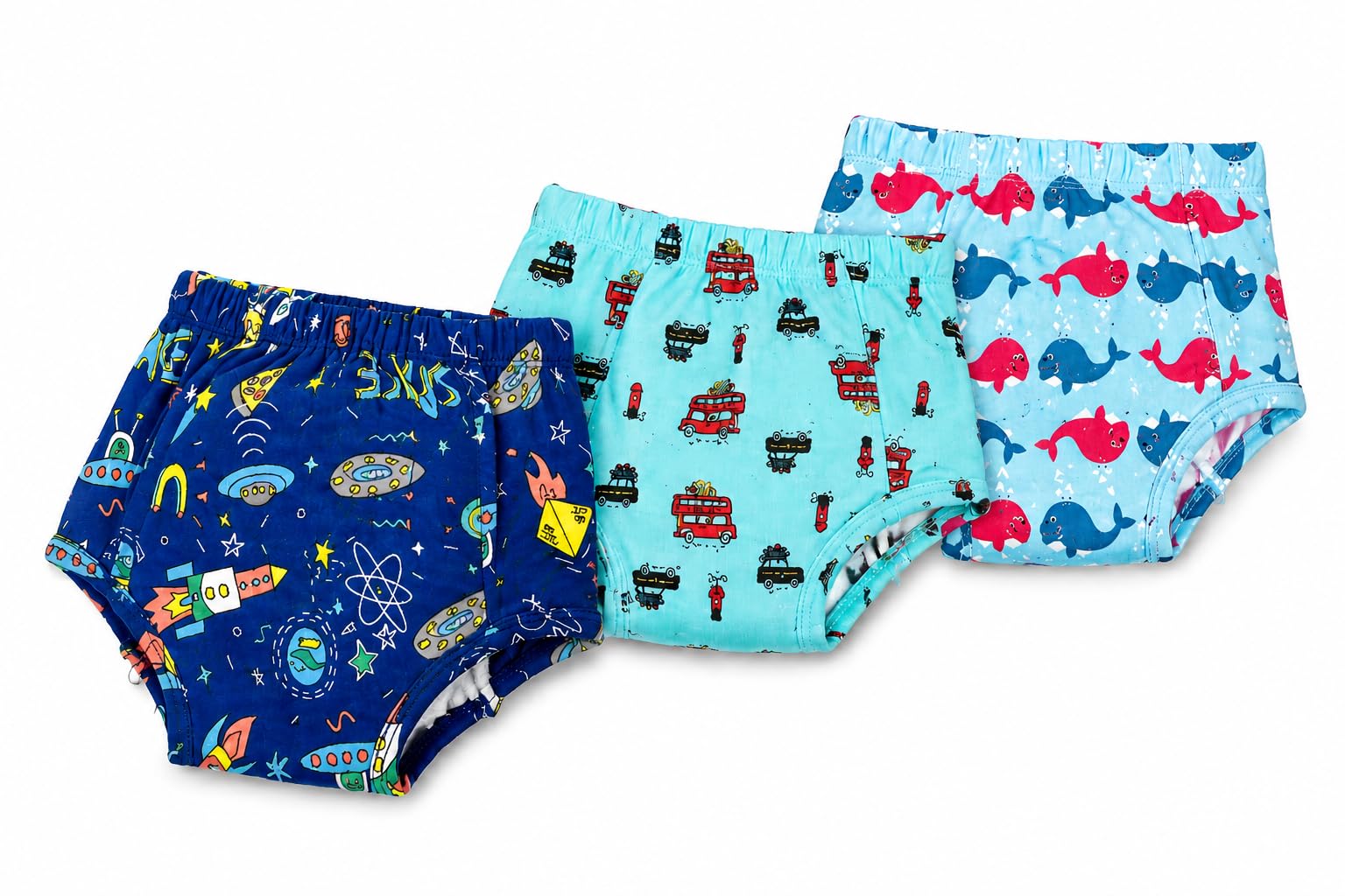 100% Cotton Padded Underwear for Baby Toddler Boys and Girls, Pack of 3, Soft, Absorbent, Reusable-image-33