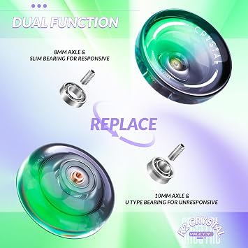 MAGICYOYO Crystal Yoyo K2 Black Green Bundle with K2 Black Orange