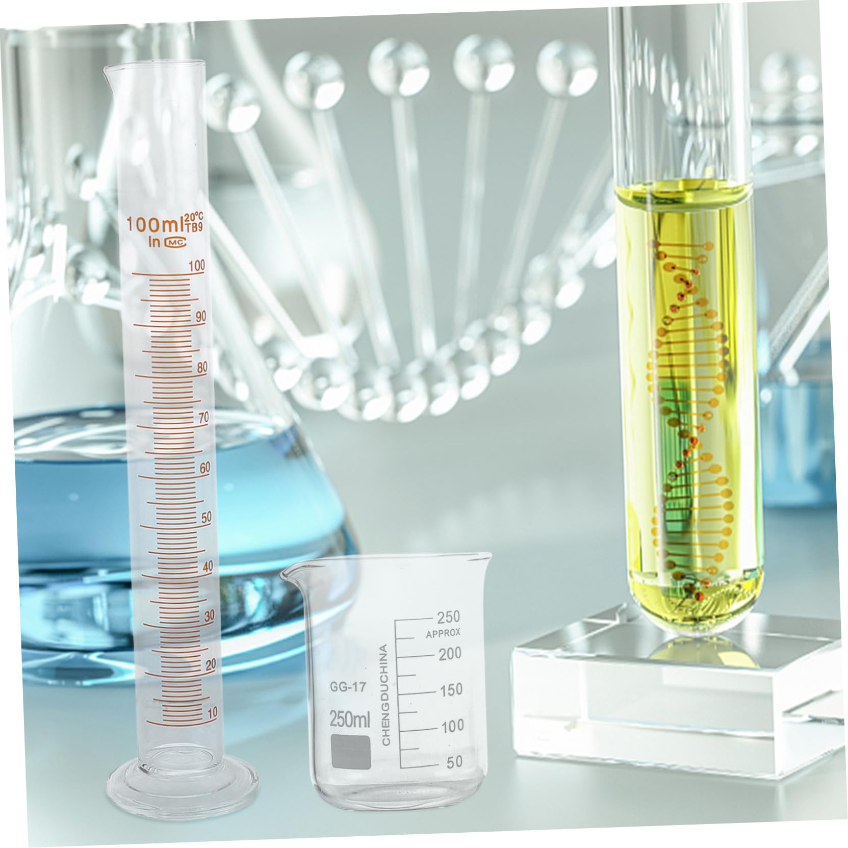 Set Vetreria Laboratorio Chimica 9 Pezzi in Vetro Borosilicato