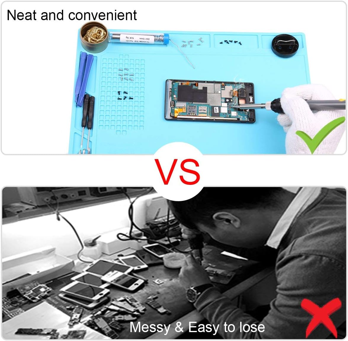 XOOL 150 in 1 Precision Screwdriver Kit & Heat Insulation Silicone Repair Mat(13.7''×9.76''),Professional Electronics Repair Tool Kit for Repair Computer, PC, MacBook, Laptop, Tablet, iPhone, Xbox : Electronics