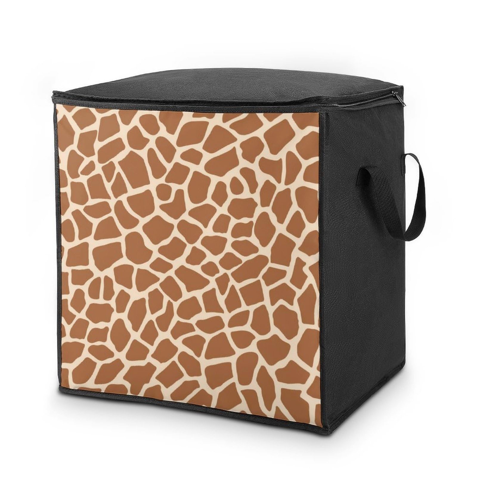 Lyfthologen 70L Storage Bags, Giraffe Pattern Storage Box with Lid Zipper And Handles, Clothes Bags for Quilt, Blankets, Bedding