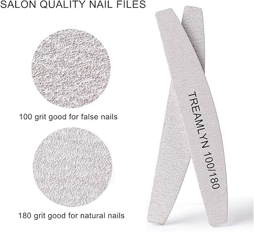 Miniatura 5 de 10 limas de uñas ásperas de grano 100/180, limas de uñas resistentes para uñas acrílicas/naturales, tableros de esmeril para uñas, relleno de uñas