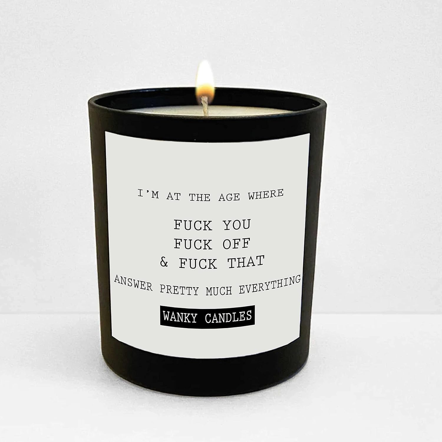 Wanky Candle Black Scented Candle Friendship Funny Gift for Friend Rude Candle I'm at The Age WCBJ28