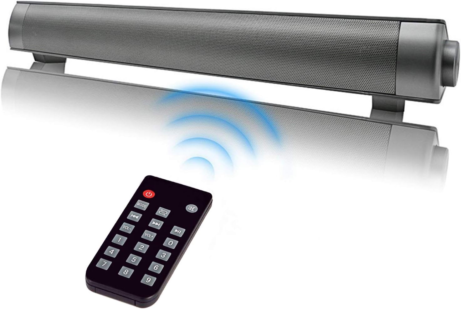FoolerHome Soundbar Bluetooth Wired and Wireless with Subwoofer Home Cinema Speakers Audio Stereo for TV PC Tablets Computer Smart Phones [Support 3.5 mm Audio In ], Silver