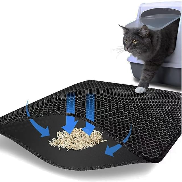 FXxswey Cat Litter Pad, Doble Capa Impermeable Alfombrilla Gato con