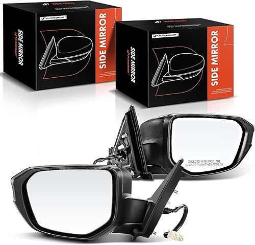 A-Premium Par (2) espejos eléctricos para puerta del conductor y del pasajero, compatible con Honda Civic 2016-2021, retrovisor exterior plegable