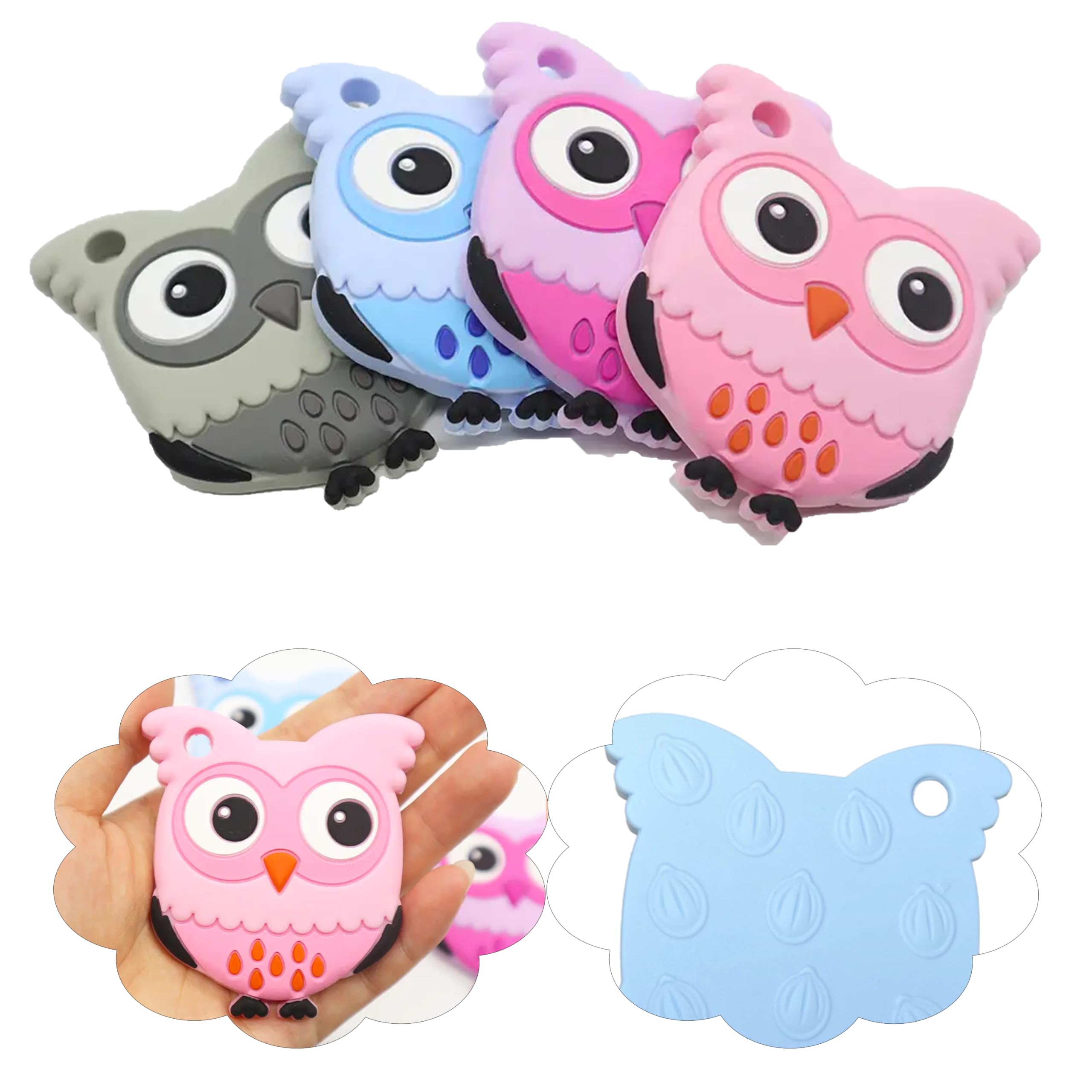 2X Random Colors Teething for Babies Age 0+ Months - Baby Pain Relief Smart Teether - Zero Developmental Delay Silicone Baby Teething Ring - Cute Infant Shower Gift Chew for Babies