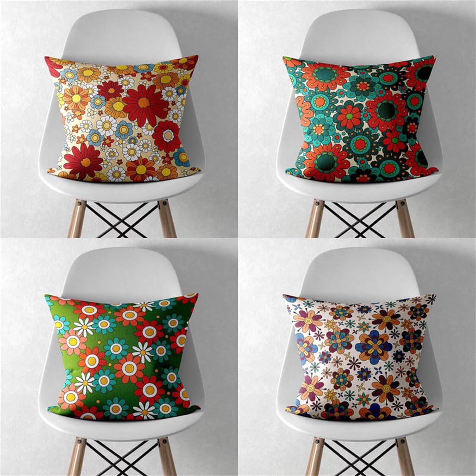 Housse de coussin en lin décorative de qualité supérieure 45x45 cm