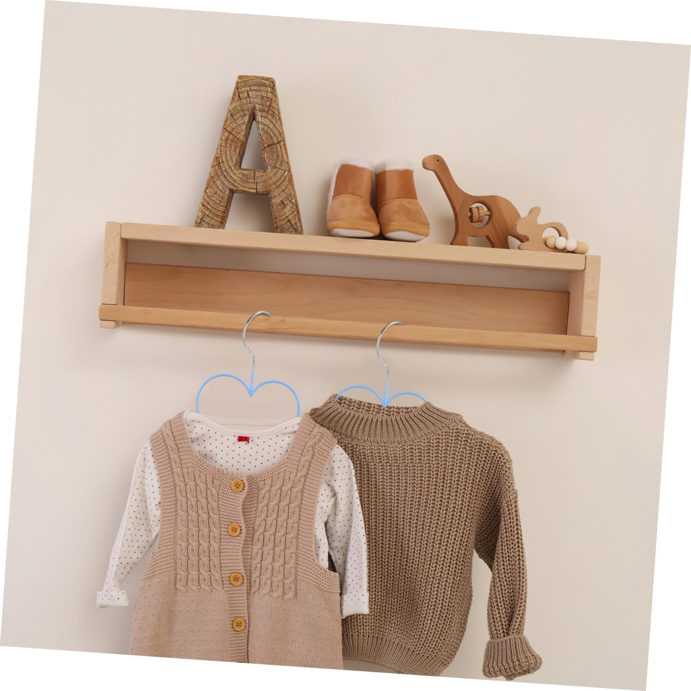 Generic 5pcs Sky -Shaped ’s Clothes Hangers, Ultra-Thin Space-Saving Design with Notches, Plastic-Coated 30x19cm for Boys and ’ Closet Organization