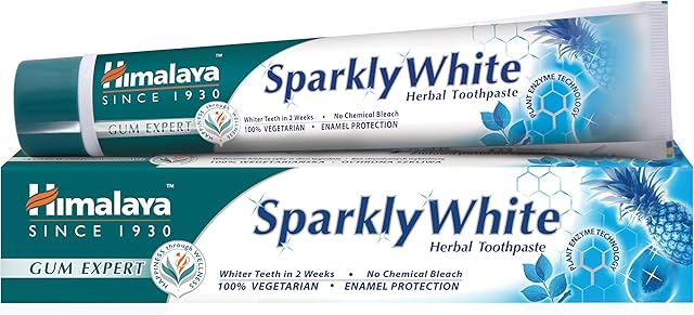 Himalaja Blścząca biała guma do żucia eksperta ziołowego pasty do zębów, mięta, 75 ml