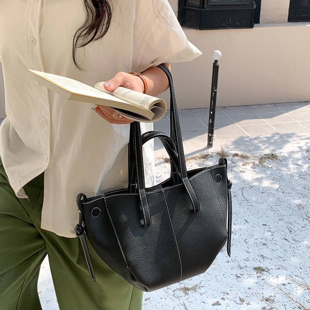 Leather Purses for Women Trendy Leather Shoulder Bag Faux Purse Faux Leather Tote Bag With Magnetic Closure | Trendy, Faux Purse, Faux Leather, With Magnetic Closure - Image 2