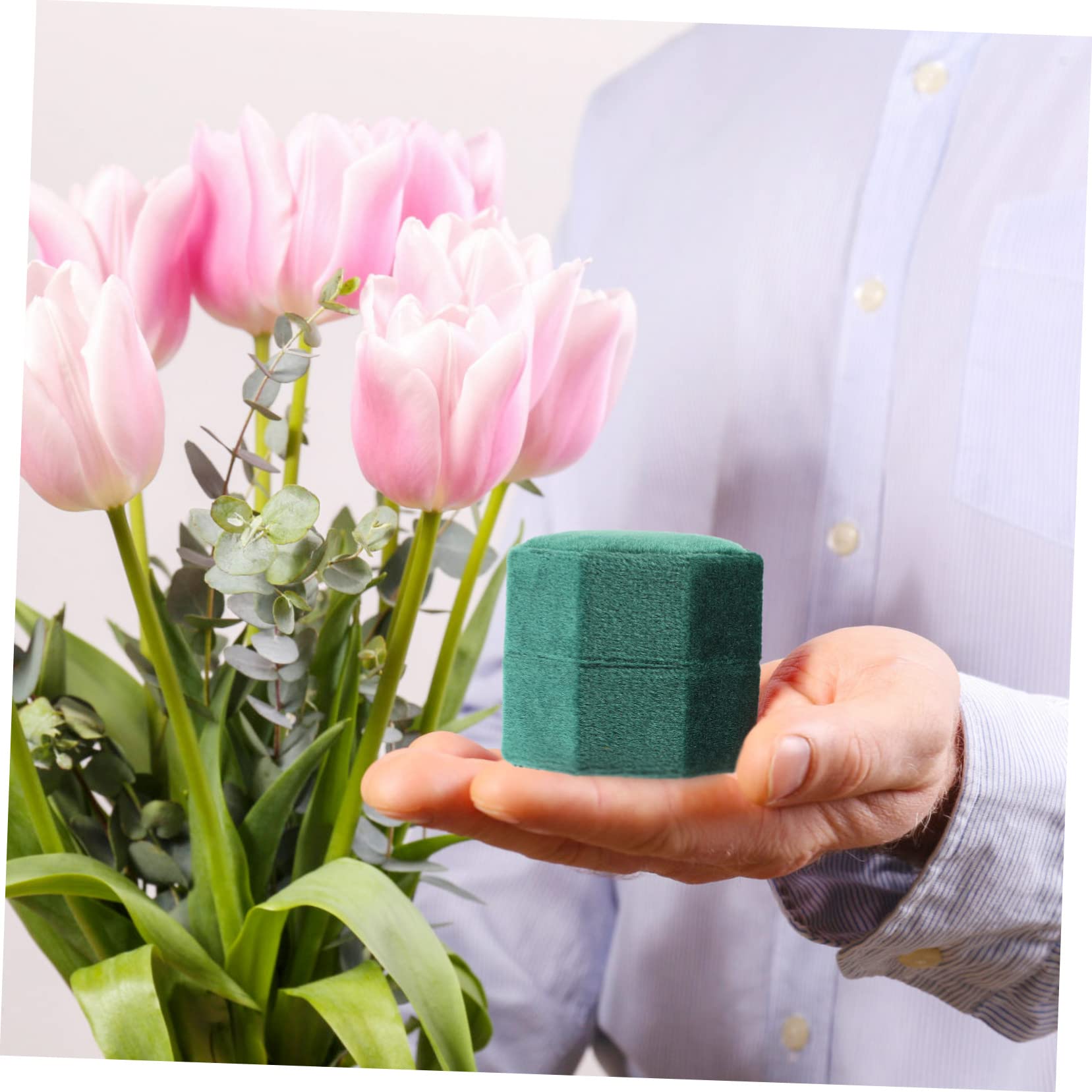 GALPADA 4pièces Boîte à Anneaux Octogonale De Luxe Présentoir Pour Anneaux Pour Fiançailles Mariages Et De Saint-valentin