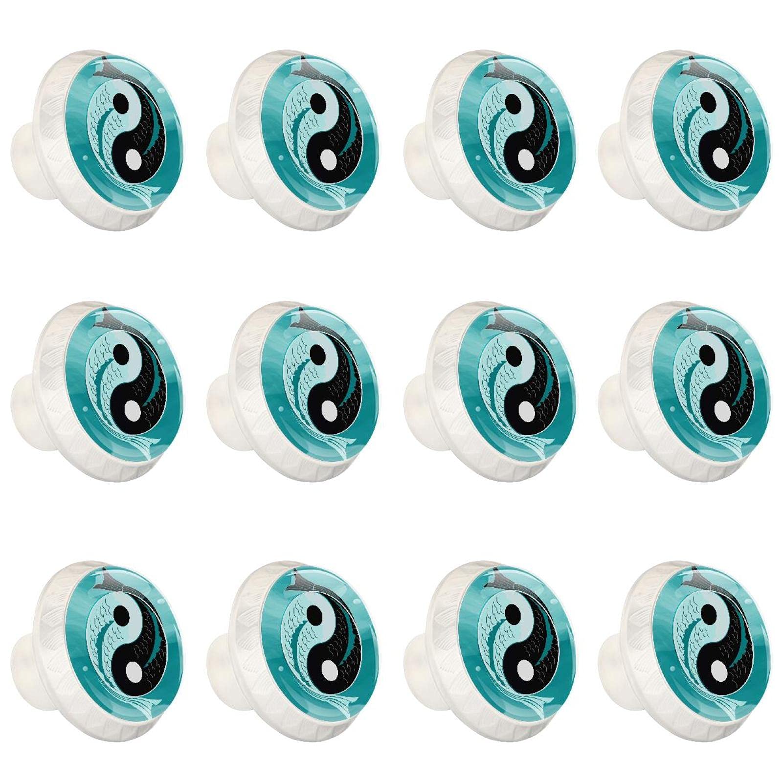 Boutons de tiroir en verre Yin Yang | Poignée d'armoire