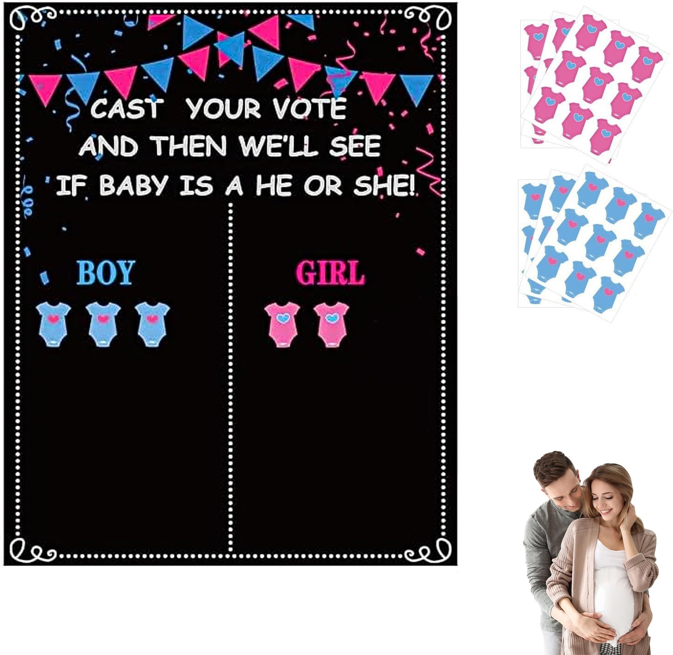Gender Reveal Party Decorations, Boy or Girl Voting Games for Baby Shower Party Supplies