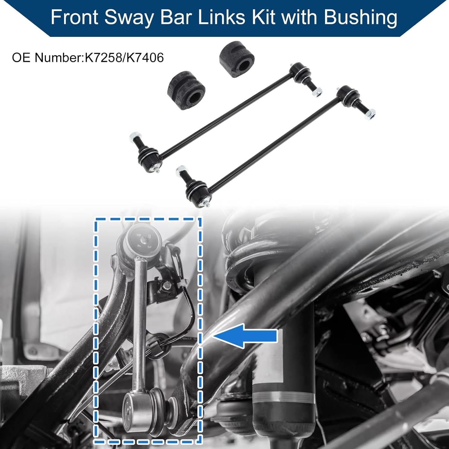 Front Stabilizer Sway Bar Bushing For Caravan 2 K7258 K7406 Grand 2001-2007